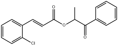 1-OXO-1-PHENYLPROPAN-2-YL (E)-3-(2-CHLOROPHENYL)ACRYLATE, 2073829-33-9, 结构式