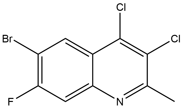 6-溴-3,4-二氯-7-氟-2-甲基喹啉 结构式