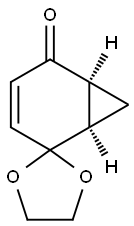 Spiro[bicyclo[4.1.0]hept-3-ene-2,2'-[1,3]dioxolan]-5-one, (1R,6S)- 化学構造式