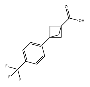 3-[4-(三氟甲基)苯基]双环[1.1.1]戊烷-1-羧酸, 2077118-04-6, 结构式