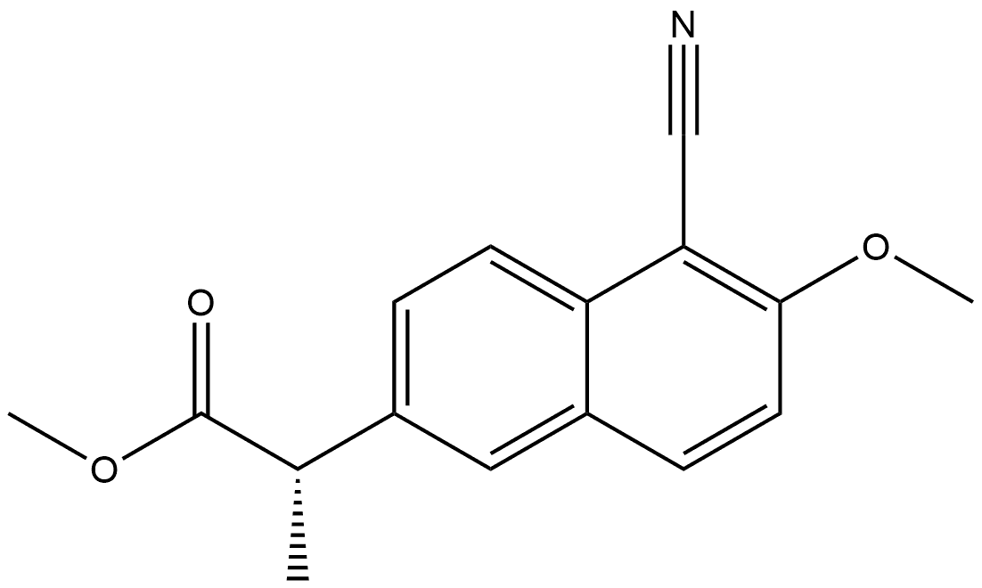 Methyl (αS)-5-cyano-6-methoxy-α-methyl-2-naphthaleneacetate Structure