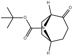 8-Azabicyclo[3.2.1]octane-8-carboxylic acid, 2-oxo-, 1,1-dimethylethyl ester, (1R,5S)- Struktur