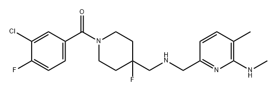 Methanone, (3-chloro-4-fluorophenyl)[4-fluoro-4-[[[[5-methyl-6-(methylamino)-2-pyridinyl]methyl]amino]methyl]-1-piperidinyl]-|F 13714
