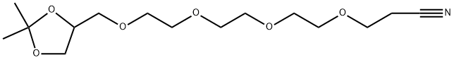 3-(2-(2-(2-((2,2-dimethyl-1,3-dioxolan-4-yl)methoxy)ethoxy)ethoxy)ethoxy)propanenitrile Structure