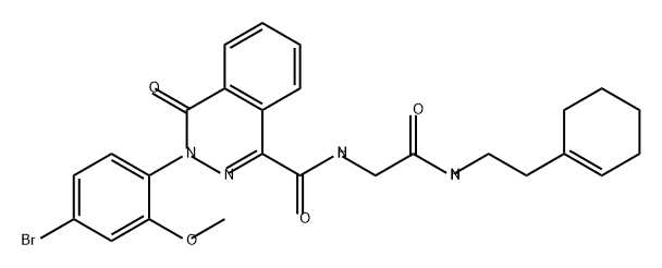 1-Phthalazinecarboxamide, 3-(4-bromo-2-methoxyphenyl)-N-[2-[[2-(1-cyclohexen-1-yl)ethyl]amino]-2-oxoethyl]-3,4-dihydro-4-oxo- Struktur