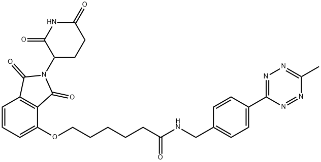 6-((2-(2,6-二氧代哌啶-3-基)-1,3-二氧代异吲哚啉-4-基)氧基)-N-(4-(6-甲基-1,2,4,5-四嗪-3-基)苄基)己酰胺,2087490-42-2,结构式
