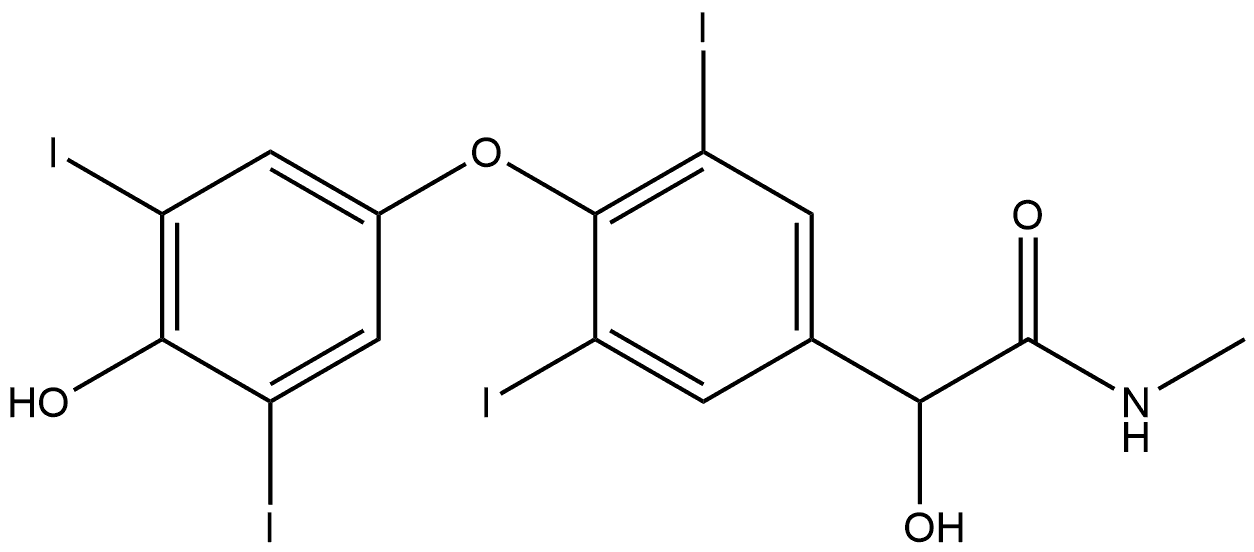 α-Hydroxy-4-(4-hydroxy-3,5-diiodophenoxy)-3,5-diiodo-N-methyl-benzeneacetamide,2088032-68-0,结构式