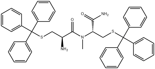 L-Cysteinamide, S-(triphenylmethyl)-L-cysteinyl-N-methyl-S-(triphenylmethyl)- 结构式