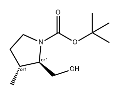 1-Pyrrolidinecarboxylic acid, 2-(hydroxymethyl)-3-methyl-, 1,1-dimethylethyl ester, (2R,3R)-rel- Structure