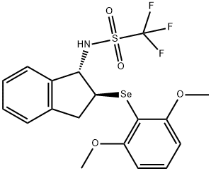 Methanesulfonamide, N-[(1S,2S)-2-[(2,6-dimethoxyphenyl)seleno]-2,3-dihydro-1H-inden-1-yl]-1,1,1-trifluoro- Struktur