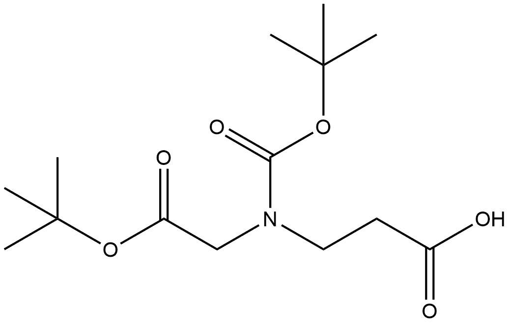 3-(tert-Butoxycarbonyl-tert-butoxycarbonylmethyl-amino)-propionic acid,2088659-78-1,结构式