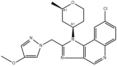 8-chloro-2-[(4-methoxy-1 H-pyrazol-1 -yl)methyl]-1 -[(2R,4R)-2-methyltetrahydro-2H-pyran-4-yl]-1H- imidazo[4,5-c]quinoline 结构式