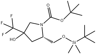 1-Pyrrolidinecarboxylic acid, 2-[[[(1,1-dimethylethyl)dimethylsilyl]oxy]methyl]-4-hydroxy-4-(trifluoromethyl)-, 1,1-dimethylethyl ester, (2S)-|(2S)-2-(((叔丁基二甲基甲硅烷基)氧基)甲基)-4-羟基-4-(三氟甲基)吡咯烷-1-羧酸叔丁酯