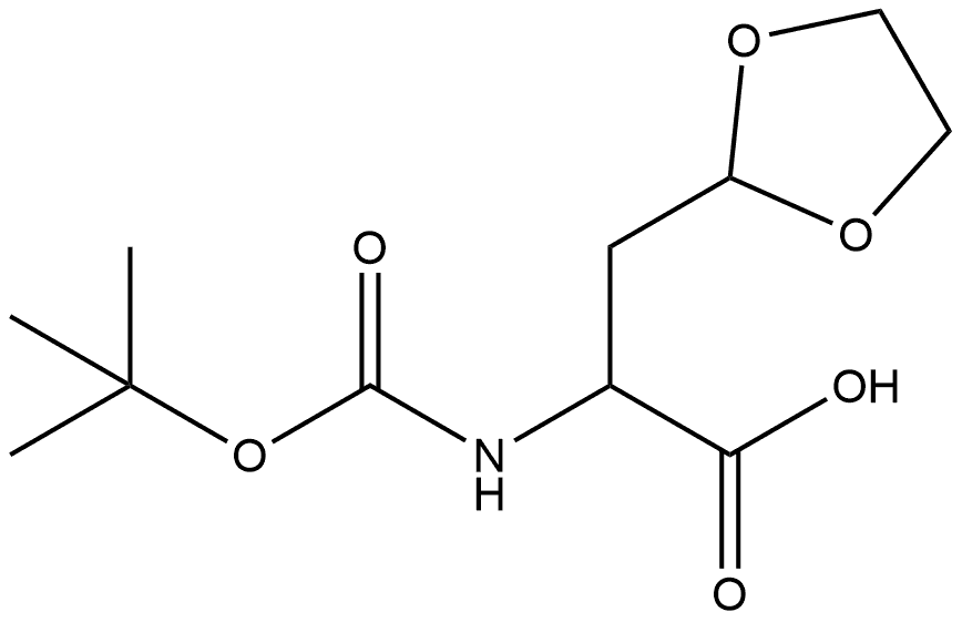 2-{[(tert-butoxy)carbonyl]amino}-3-(1,3-dioxolan-2-yl)propanoic acid Struktur