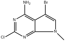 5-bromo-2-chloro-7-methyl-7H-pyrrolo[2,3-d]pyrimidin-4-amine Struktur