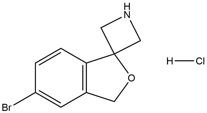 Spiro[azetidine-3,1′(3′H)-isobenzofuran], 5′-bromo-, hydrochloride (1:1) Structure