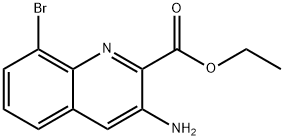 2-Quinolinecarboxylic acid, 3-amino-8-bromo-, ethyl ester Struktur