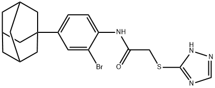 Acetamide, N-(2-bromo-4-tricyclo[3.3.1.13,7]dec-1-ylphenyl)-2-(1H-1,2,4-triazol-5-ylthio)- Structure