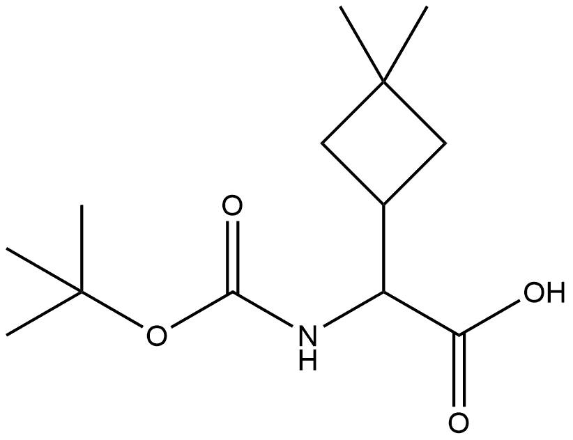 Cyclobutaneacetic acid, α-[[(1,1-dimethylethoxy)carbonyl]amino]-3,3-dimethyl- 化学構造式