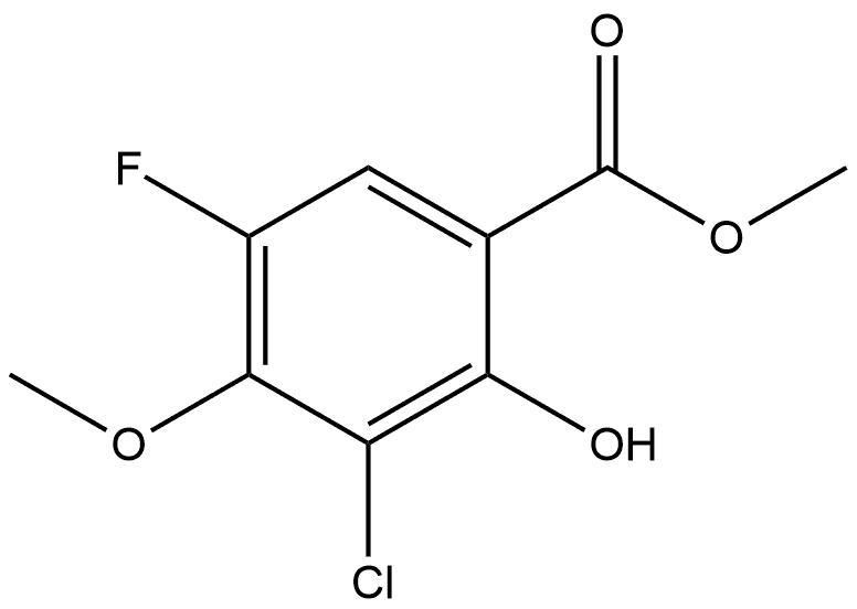 Methyl 3-chloro-5-fluoro-2-hydroxy-4-methoxybenzoate,2090148-60-8,结构式