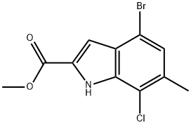 methyl 4-bromo-7-chloro-6-methyl-1H-indole-2-carboxylate,2090219-13-7,结构式