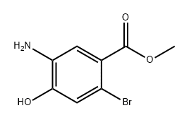 Benzoic acid, 5-amino-2-bromo-4-hydroxy-, methyl ester 化学構造式