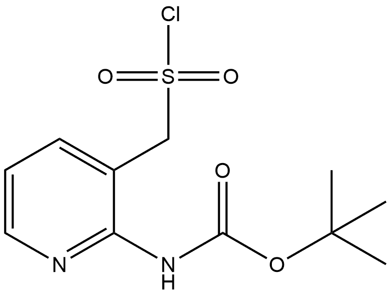 1,1-Dimethylethyl N-[3-[(chlorosulfonyl)methyl]-2-pyridinyl]carbamate (ACI) Structure