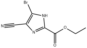 1H-Imidazole-2-carboxylic acid, 5-bromo-4-cyano-, ethyl ester 化学構造式