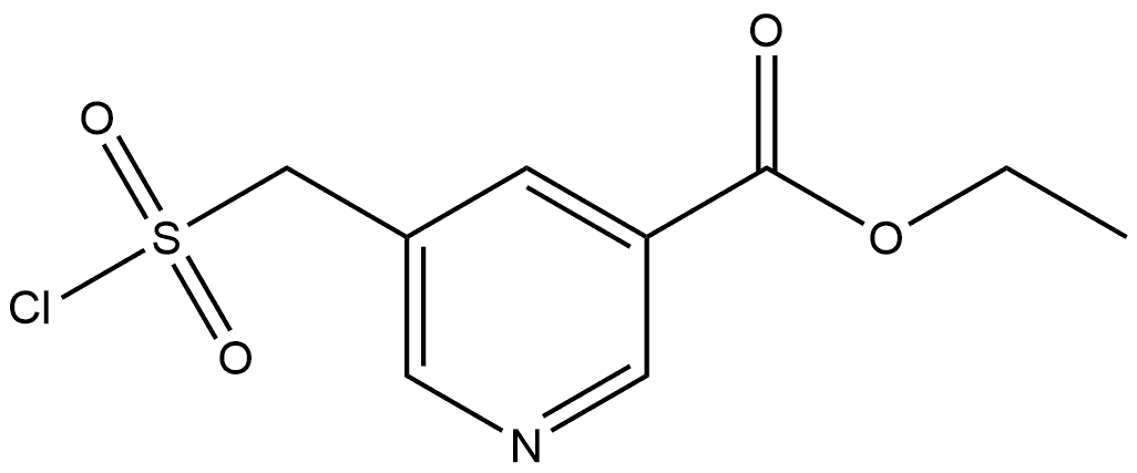 Ethyl 5-[(chlorosulfonyl)methyl]-3-pyridinecarboxylate (ACI) Structure