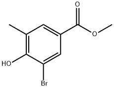 Benzoic acid, 3-bromo-4-hydroxy-5-methyl-, methyl ester 化学構造式