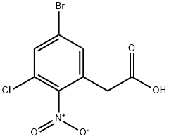 5-Bromo-3-chloro-2-nitrophenylacetic acid Struktur