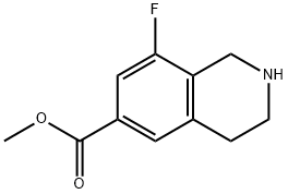 6-Isoquinolinecarboxylic acid, 8-fluoro-1,2,3,4-tetrahydro-, methyl ester Struktur