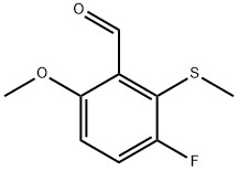 3-Fluoro-6-methoxy-2-(methylthio)benzaldehyde Structure