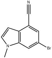 1H-Indole-4-carbonitrile, 6-bromo-1-methyl- Struktur