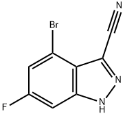 4-bromo-6-fluoro-1H-indazole-3-carbonitrile 化学構造式