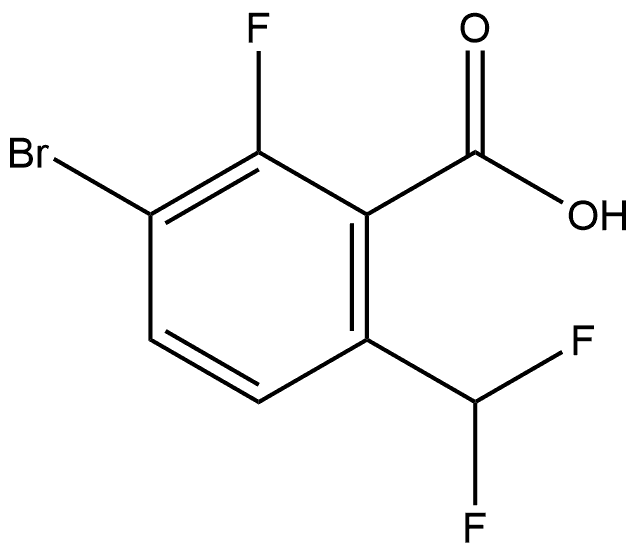 3-溴-6-(二氟甲基)-2-氟苯甲酸, 2090420-45-2, 结构式