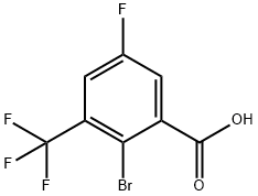 2-Bromo-5-fluoro-3-(trifluoromethyl)benzoic acid,2090465-60-2,结构式