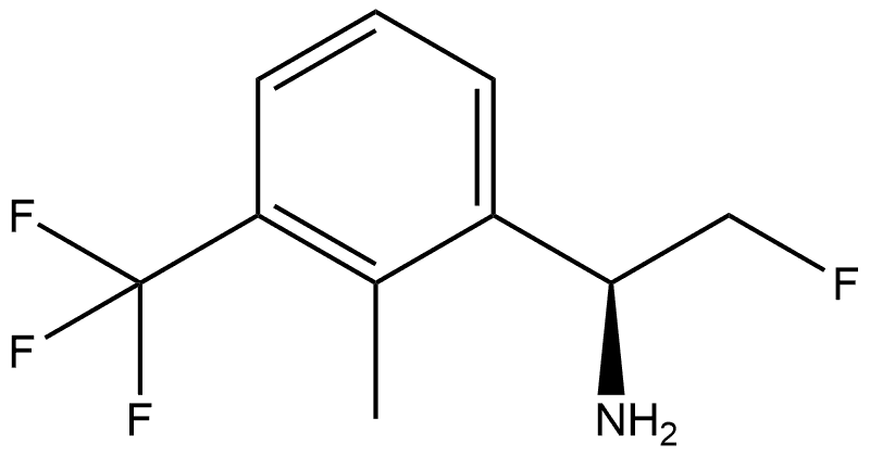 Benzenemethanamine, α-(fluoromethyl)-2-methyl-3-(trifluoromethyl)-, (αS)- 化学構造式