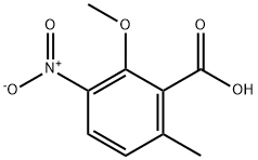 2-Methoxy-6-methyl-3-nitrobenzoic acid 化学構造式