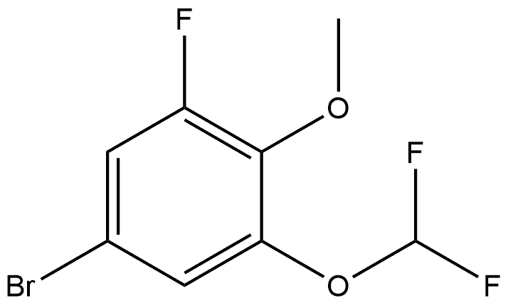 5-Bromo-1-(difluoromethoxy)-3-fluoro-2-methoxybenzene Structure