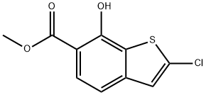 Benzo[b]thiophene-6-carboxylic acid, 2-chloro-7-hydroxy-, methyl ester Struktur