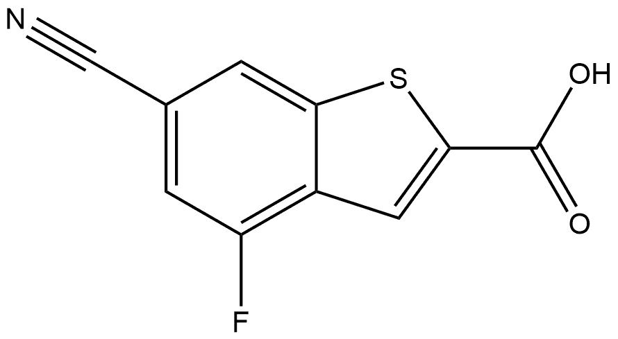 6-Cyano-4-fluorobenzothiophene-2-carboxylic Acid Structure