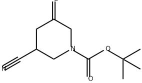 1-Piperidinecarboxylic acid, 3-cyano-5-oxo-, 1,1-dimethylethyl ester Structure