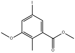 5-碘-3-甲氧基-2-甲基苯甲酸甲酯,2090760-77-1,结构式