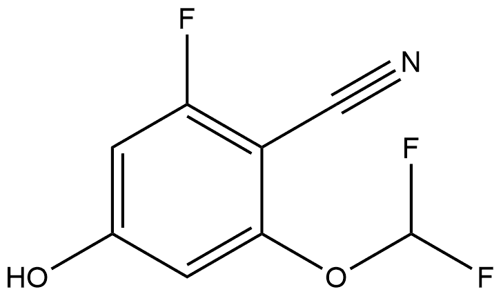 2-(Difluoromethoxy)-6-fluoro-4-hydroxybenzonitrile Struktur