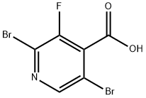 2,5-二溴-3-氟异烟酸, 2090898-18-1, 结构式