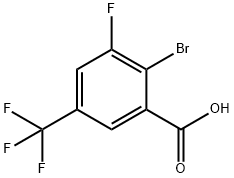 2-溴-3-氟-5-(三氟甲基)苯甲酸, 2090964-96-6, 结构式