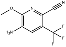 2-Pyridinecarbonitrile, 5-amino-6-methoxy-3-(trifluoromethyl)- Struktur