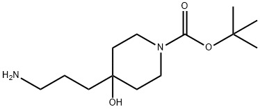 1,1-Dimethylethyl 4-(3-aminopropyl)-4-hydroxy-1-piperidinecarboxylate Struktur