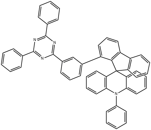 Spiro[acridine-9(10H),9'-[9H]fluorene], 1'-[3-(4,6-diphenyl-1,3,5-triazin-2-yl)phenyl]-10-phenyl- 化学構造式